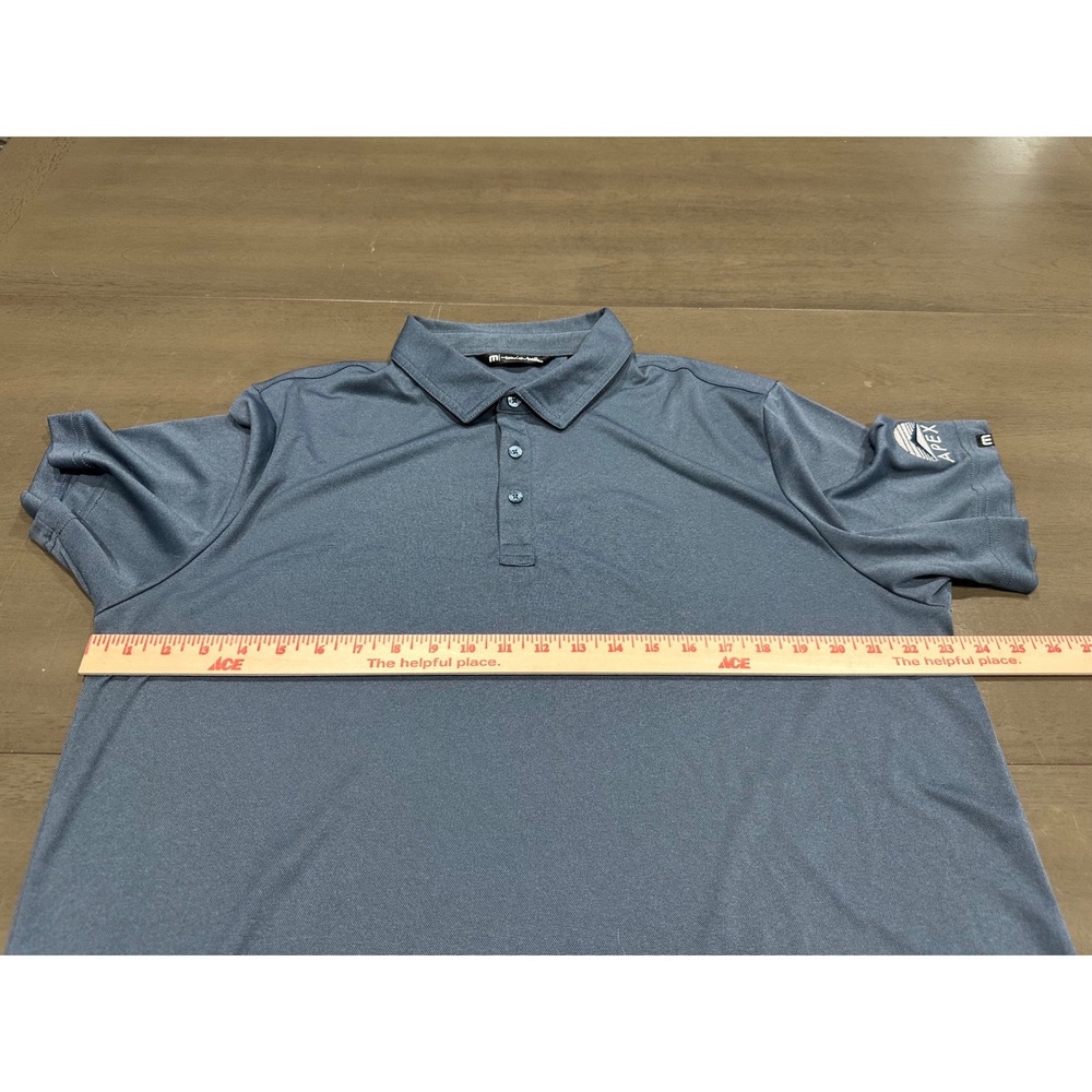 Travis Mathew Mens Blue Short Sleeve Polo Shirt Apex Logo XL 1MU410 - Picture 6 of 10